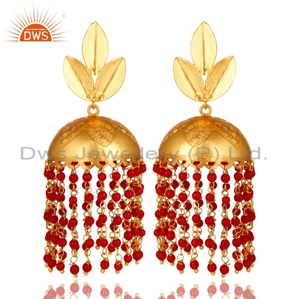 Shop Kriaa Gold Plated Red Meenakari Kundan Dangler Earrings  JewelMazecom