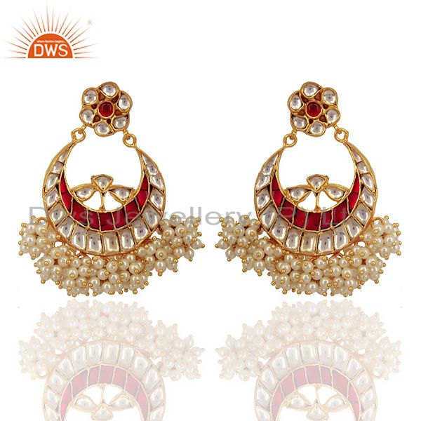 Golden Round Wholesale Gold Plated Brass ClipOn Earrings Size 220 X  220 Cms