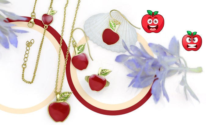 Add a pop of fun to your outfit with enamel fruit emoji jewelry!