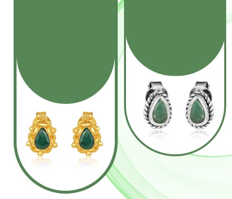 May Birthstone Emerald Earrings