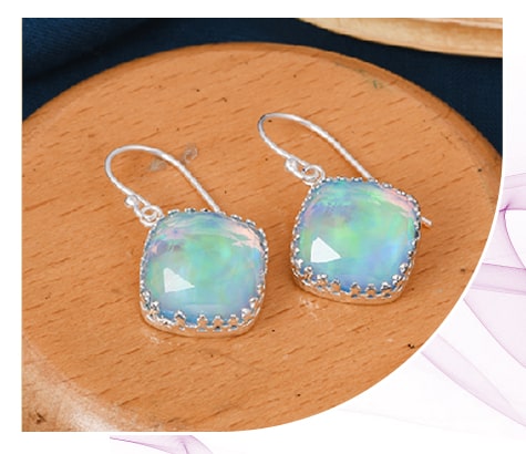 October Birthstone Opal Earrings